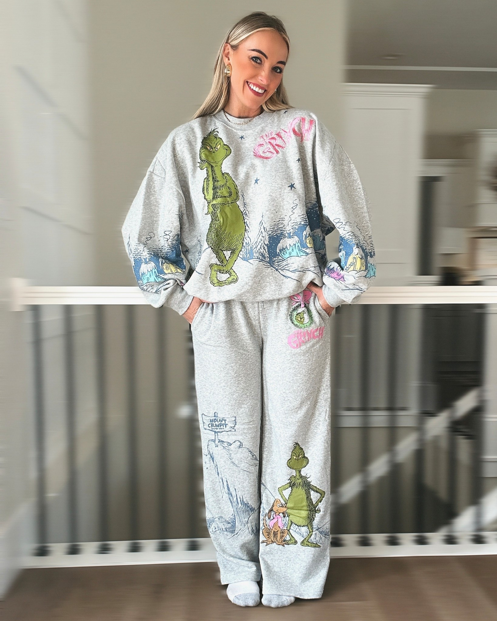 never thought i’d be so obsessed with a match grinch sweat set, yet here we are! 💚 + each piece is 40% off right now! i’m wearing a L in the wide leg bottoms and and XL in the pullover sweatshirt for a cozy oversized fit. 🤌🏼 you need this one!! so cute for holiday errands, helping out in classrooms, and christmas movie marathons. 🎥🎄

#grinch #targetsale #matchingset #christmasoutfit #holidayoutfit #comfycozysweats 

#LTKSeasonal #LTKHoliday #LTKSaleAlert