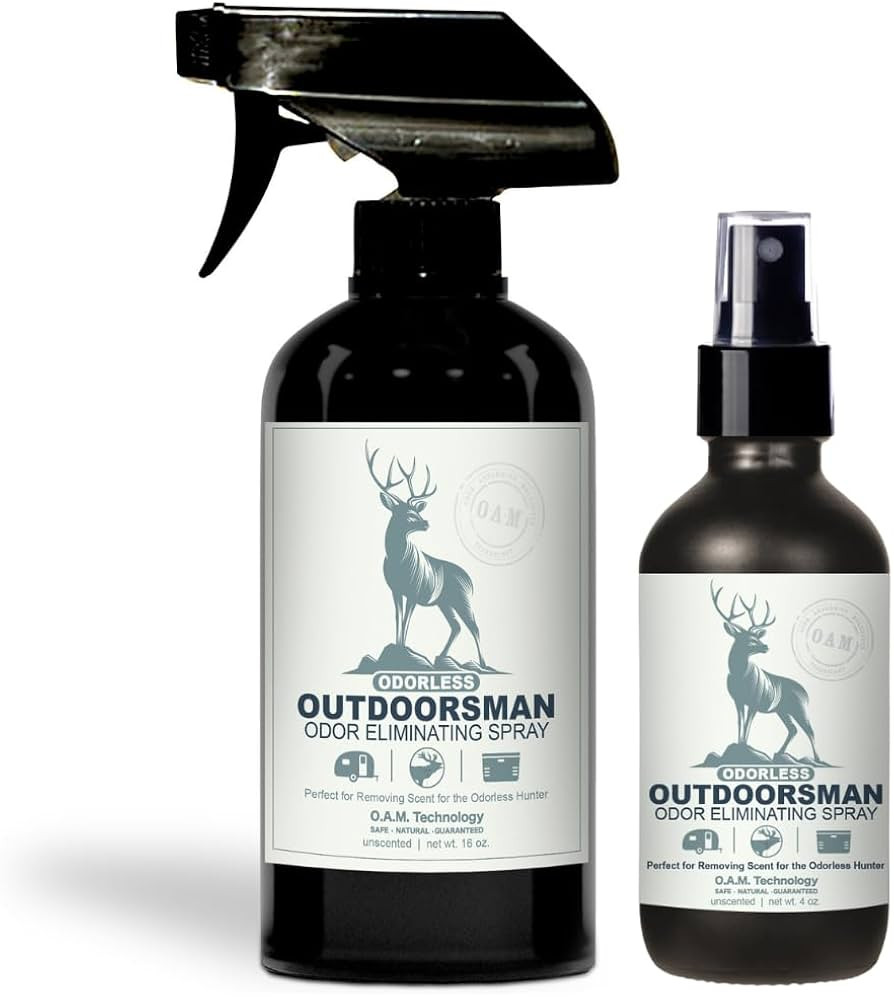 Odorless Outdoorsman Odor Eliminating Spray Completely Removes All Odor in Coolers, Sleeping Bags, Trucks, & More. Safe To Spray Around Pets. Removes Odor On Contact. - 1 16 oz, 1 4 oz (Unscented) | Amazon (US)