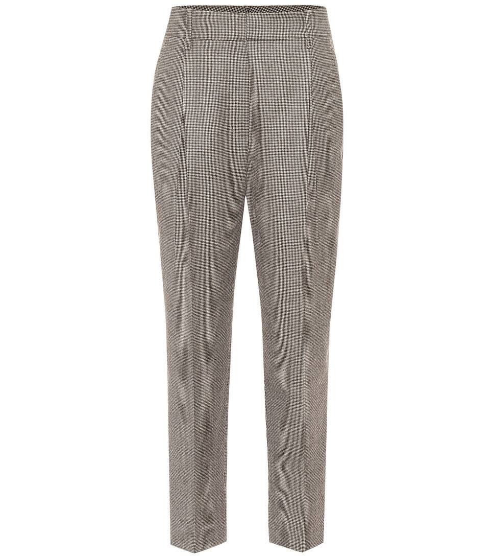 Houndstooth virgin wool straight pants | Mytheresa (UK)