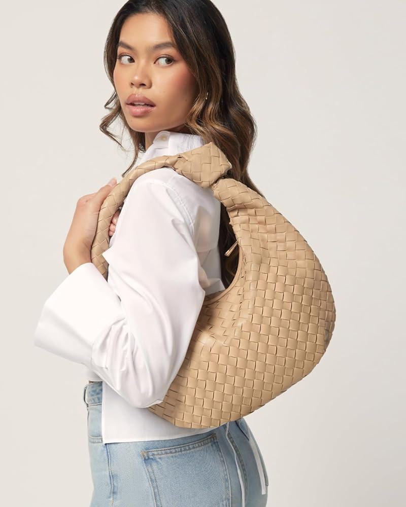 Apryl Woven Purse for Women - Woven Tote bag for Women - Knotted Slouchy Large Shoulder Bags - So... | Amazon (US)