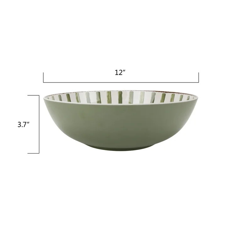 Better Homes & Gardens 12-inch Bamboo Melamine Serve Bowl, Green | Walmart (US)