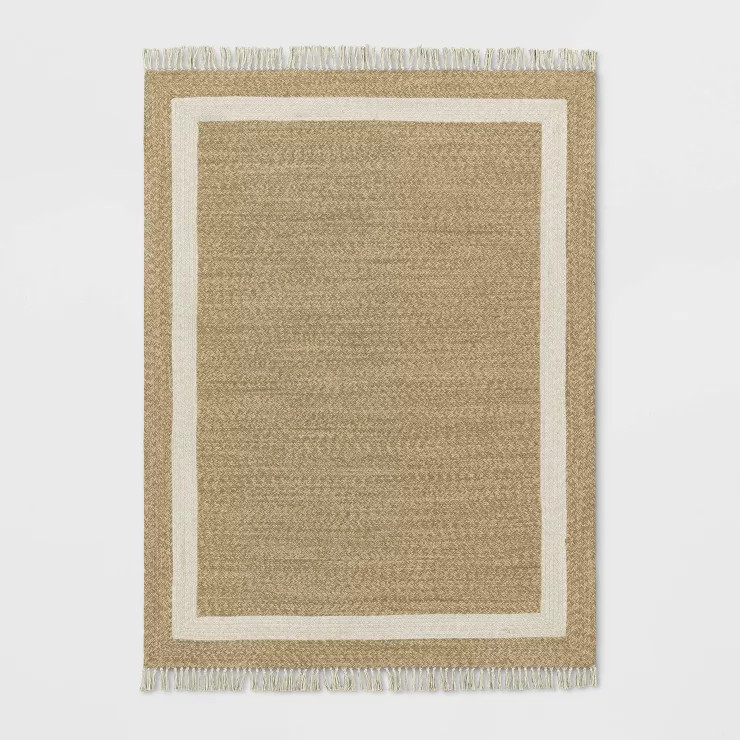 Braided Outdoor Rug with Fringe Neutral/Ivory - Threshold™ designed with Studio McGee | Target