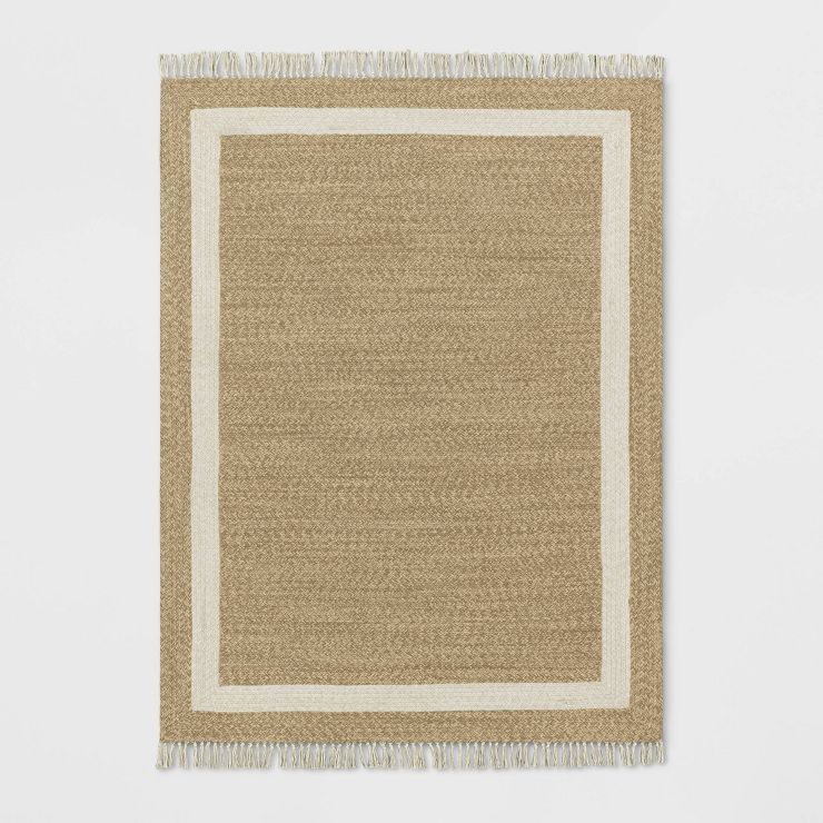 Braided Outdoor Rug with Fringe Neutral/Ivory - Threshold™ designed with Studio McGee | Target