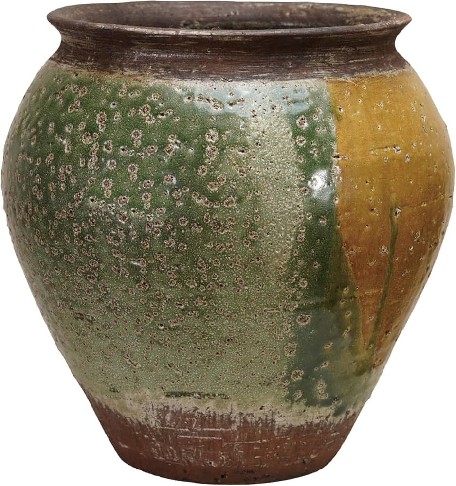 Creative Co-Op Round Terra-Cotta Vase in Reactive Glaze, Multicolor | Amazon (US)