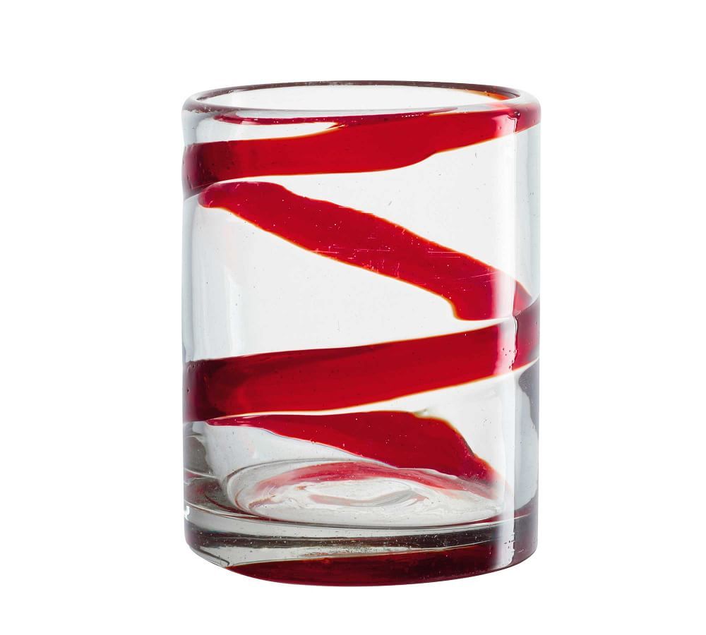 Red Ribbon Handmade Recycled Drinking Glasses | Pottery Barn (US)