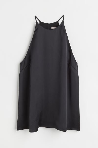Conscious choice  Relaxed-fit, A-line top in satin. Extra-narrow shoulder straps, narrow cut at t... | H&M (US + CA)