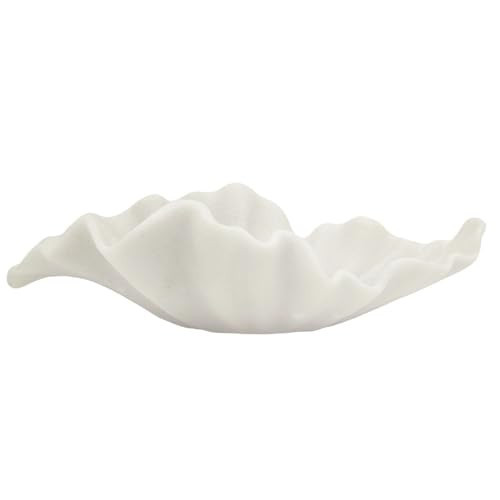 CSjihua Off White Large Decorative Bowl - 16” Fruit/Key/Purse Bowl for Home Decor - Coffee Table & Entryway Table Decor - Scalloped Ruffle Bowls - Unique Centerpiece Bowls(Big) | Amazon (US)