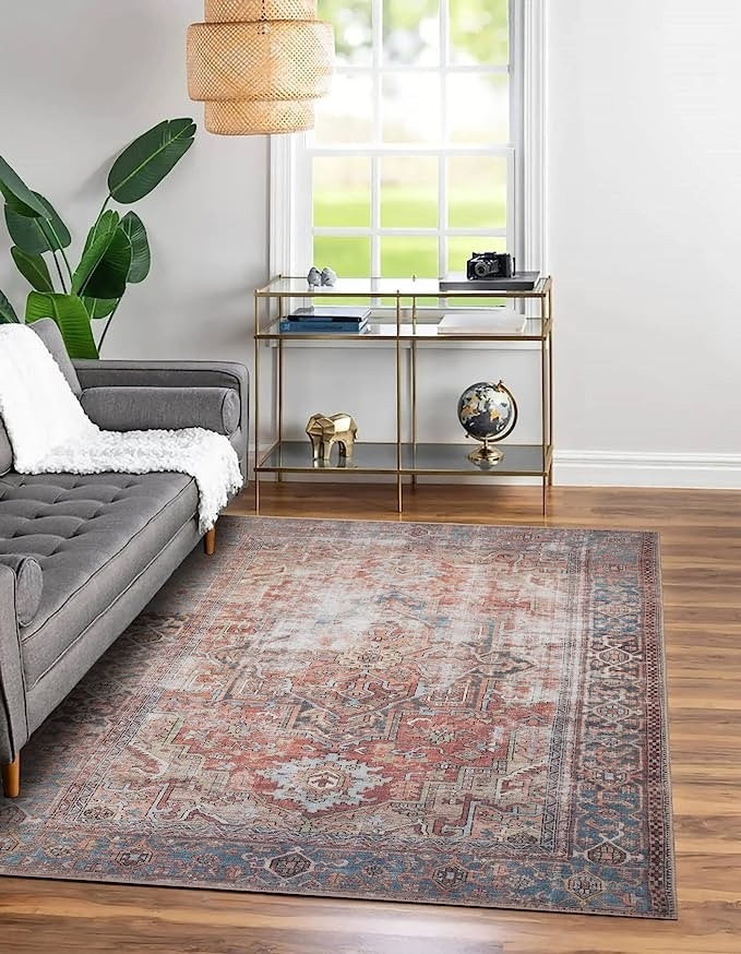 Adiva Rugs Machine Washable Water and Dirt Proof Area Rug for Living Room, Bedroom, Home Decor (M... | Amazon (US)