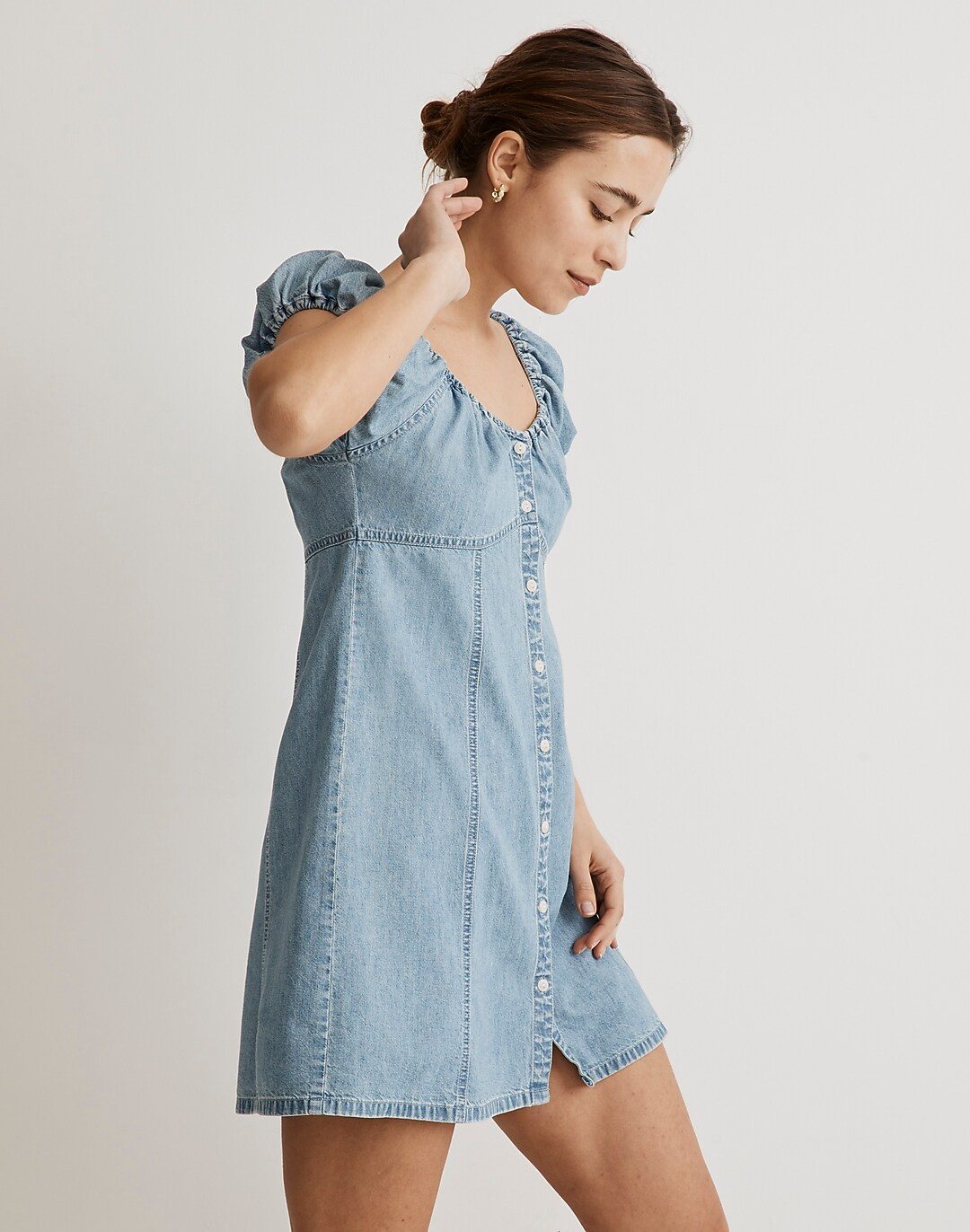 Denim Margie Mini Dress in Bevy Wash | Madewell