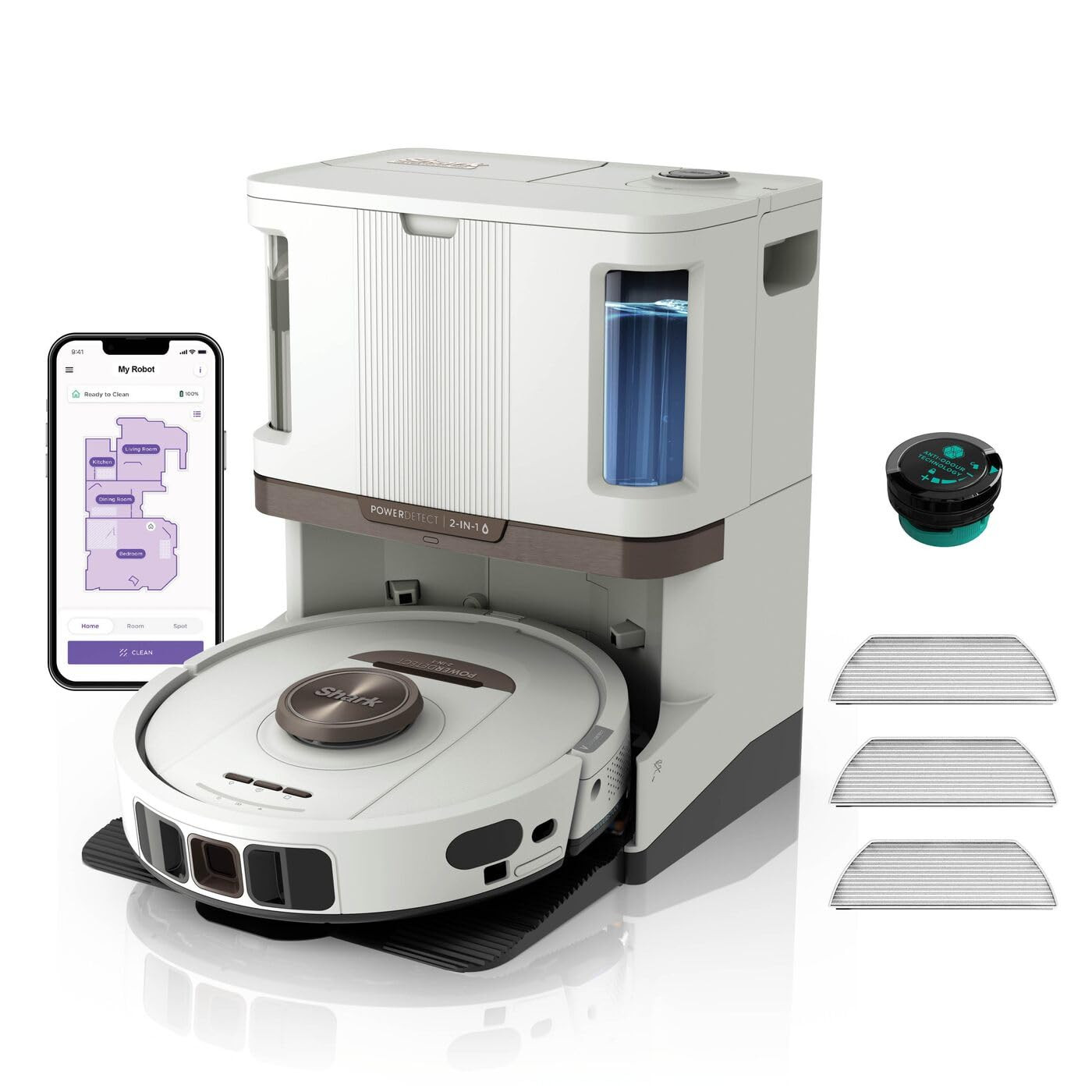 Shark PowerDetect Robot Vacuum and Mop with 60-Day Self-emptying and Cleaning Base - 3D LiDAR Nav... | Amazon (UK)