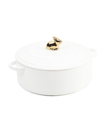 Stoneware Figural Bunny Knob Casserole Pan | TJ Maxx