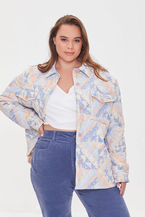 Plus Size Quilted Patternblock Shacket | Forever 21 (US)