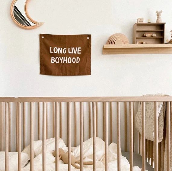 Long Live Boyhood Banner Rust - Canvas Wall Flag | Wall Art for Nursery | Modern Kids Room Decor ... | Etsy (US)