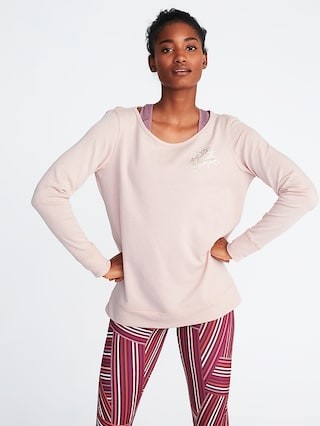 Relaxed French-Terry Keyhole-Back Sweatshirt for Women | Old Navy US