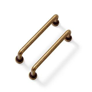12-Pack 4 in. (102mm) Rustic Antique Brass Zinc Alloy Cabinet Bar Pulls | The Home Depot