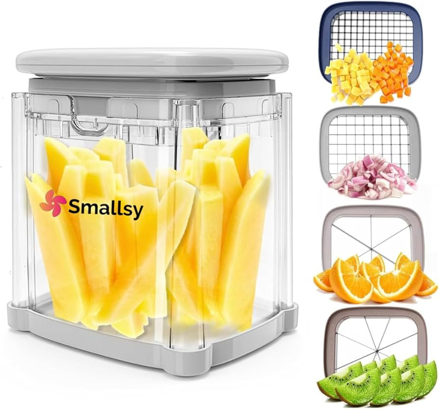 4-in-1 French Fry Cutter, Vegetable Chopper, Manual Potato Cutter for Fries, Food Dicer Chop Box,... | Amazon (US)