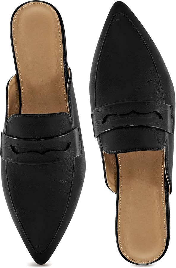 Mules for Women Slingback Flats: Comfortable Pointed Toe Backless Loafers Business Casual Shoes D... | Amazon (US)