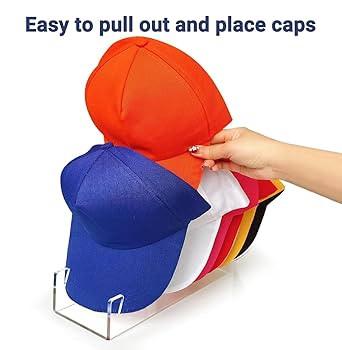 Hat Stand for Baseball Caps, Hat Organizer, 2 Pcs No Install Acrylic Hat Organizer for 14 Basebal... | Amazon (US)