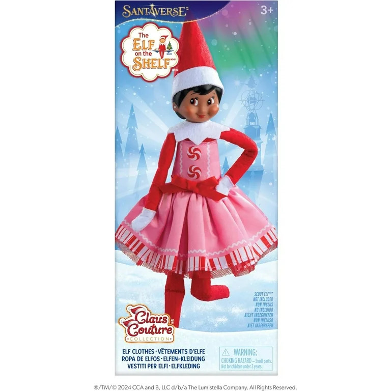 The Elf on the Shelf - Claus Couture: Pink Peppermint Party Dress | Walmart (US)