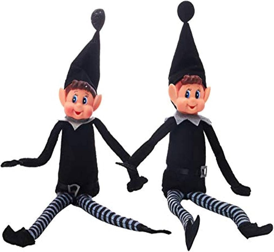Elves Behavin Badly 12" Bendable Poseable Elf with Vinyl Head - Christmas Accessory (Black Elf - ... | Amazon (US)