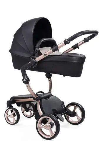 Infant Mima Xari Rose Gold Chassis Stroller With Reversible Reclining Seat & Carrycot, Size One Size - Black | Nordstrom
