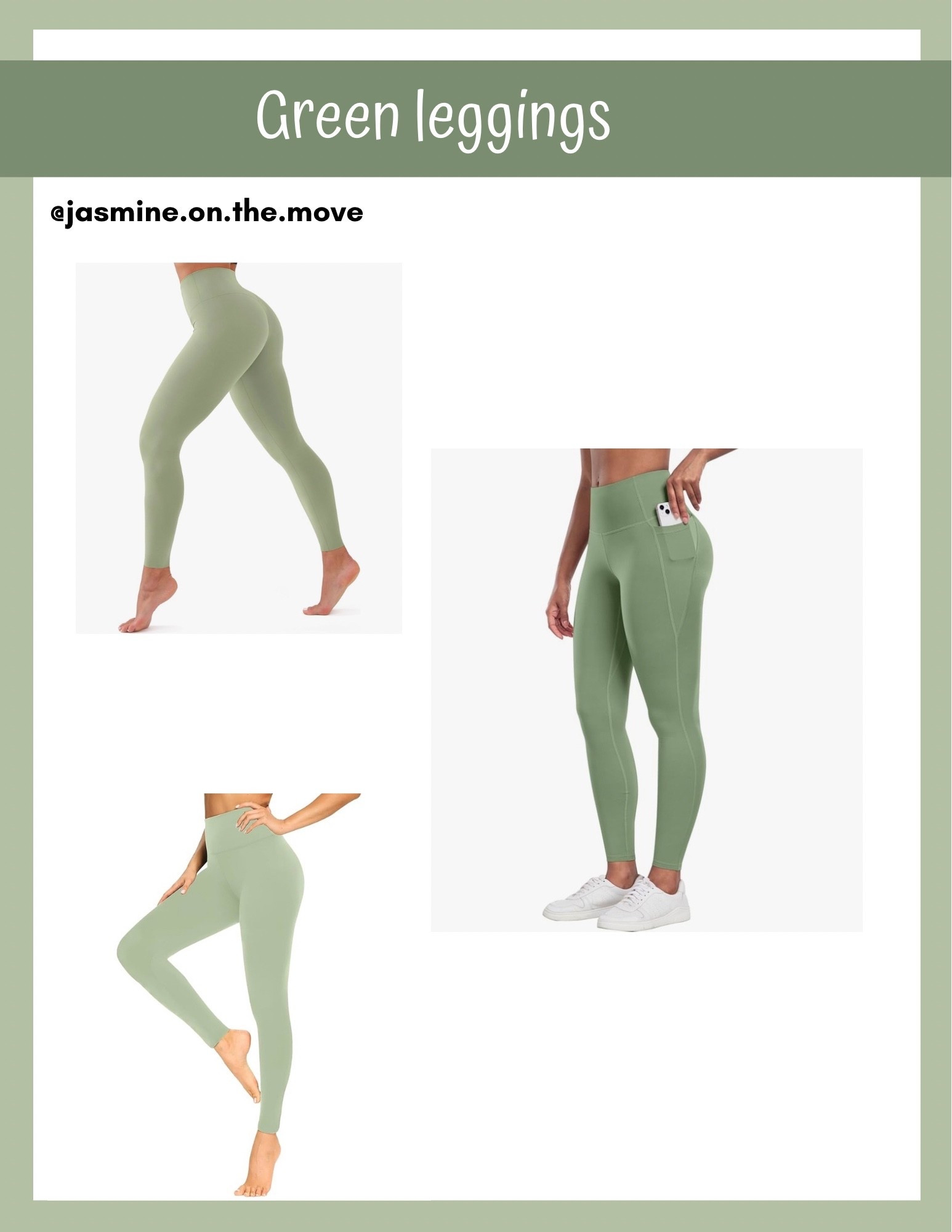 Green active leggings 

#LTKdayinmylife #LTKActive #LTKTravel