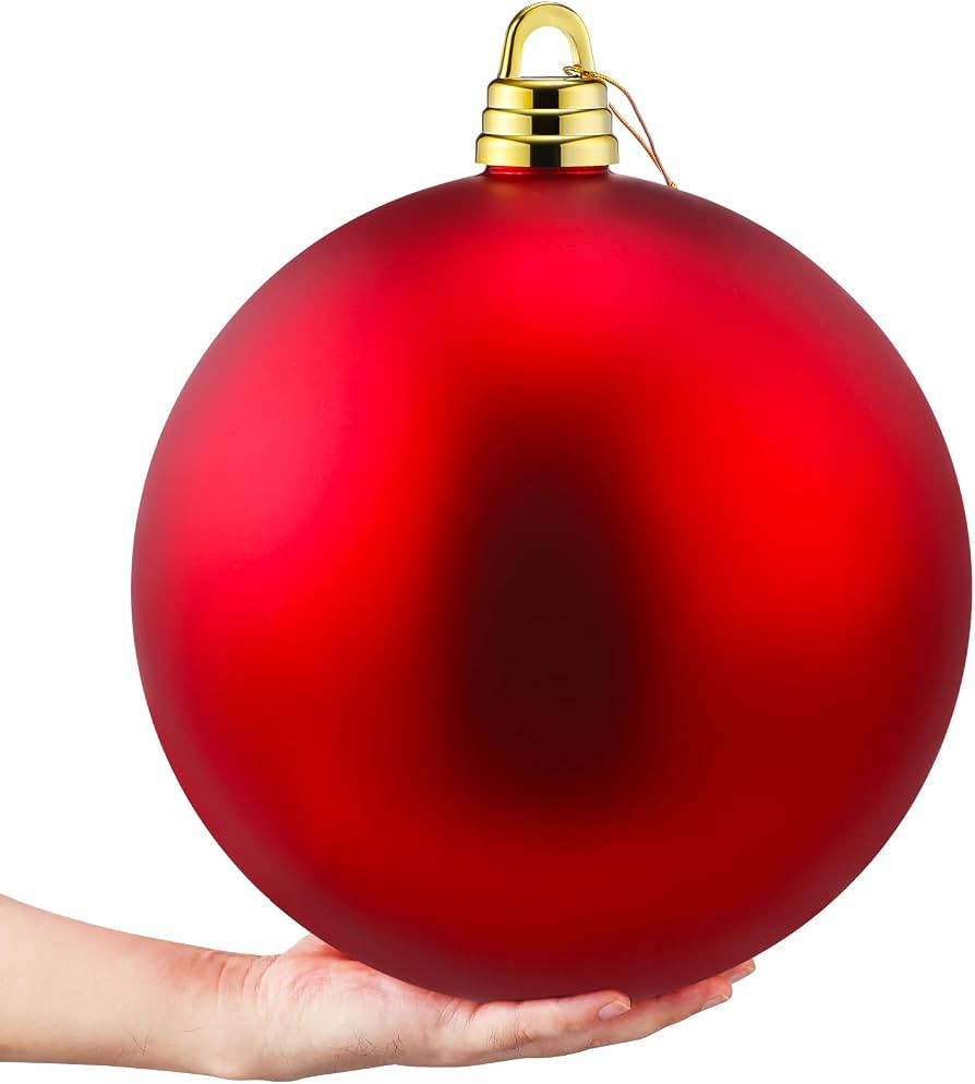 Threan 12 Inch Red Matte Large Christmas Ball Ornament | Amazon (US)