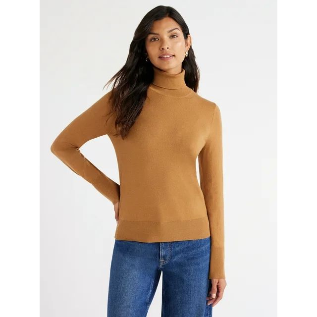 Free Assembly Women’s Turtleneck Sweater, Midweight, Sizes XS-XXXL - Walmart.com | Walmart (US)