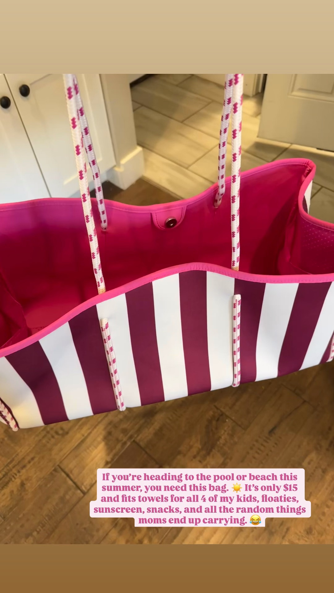 If you’re heading to the pool or beach this summer, you need this bag. ☀️ It’s only $15 and fits towels for all 4 of my kids, floaties, sunscreen, snacks, and all the random things moms end up carrying. 
________
beach bag, pool bag, oversized tote, summer essentials, family vacation, mom must haves, pink striped bag, blue striped bag, affordable finds, beach vacation ☀️🩷🏖️

#LTKdayinmylife #LTKmomlife #LTKstorytime