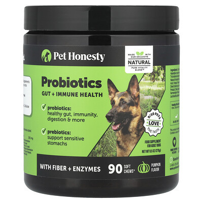 Pet Honesty, Probiotics, For Adult Dogs, Pumpkin, 90 Soft Chews, 9.5 oz (270 g) | iHerb