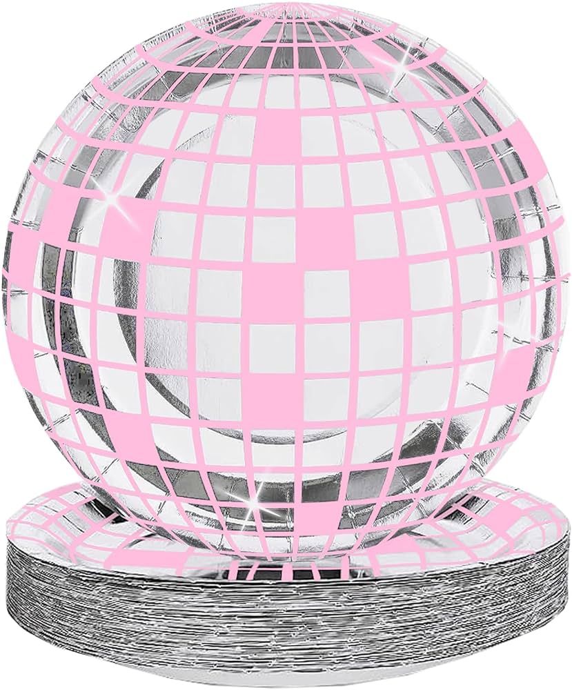 FunisFun Disco Plates 25P Disposable Disco Ball Plates for 70s Disco Party Decorations Wedding Bi... | Amazon (US)