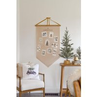 Canvas Christmas Card Holder With Gold Magnets, Holiday Display | Etsy (US)