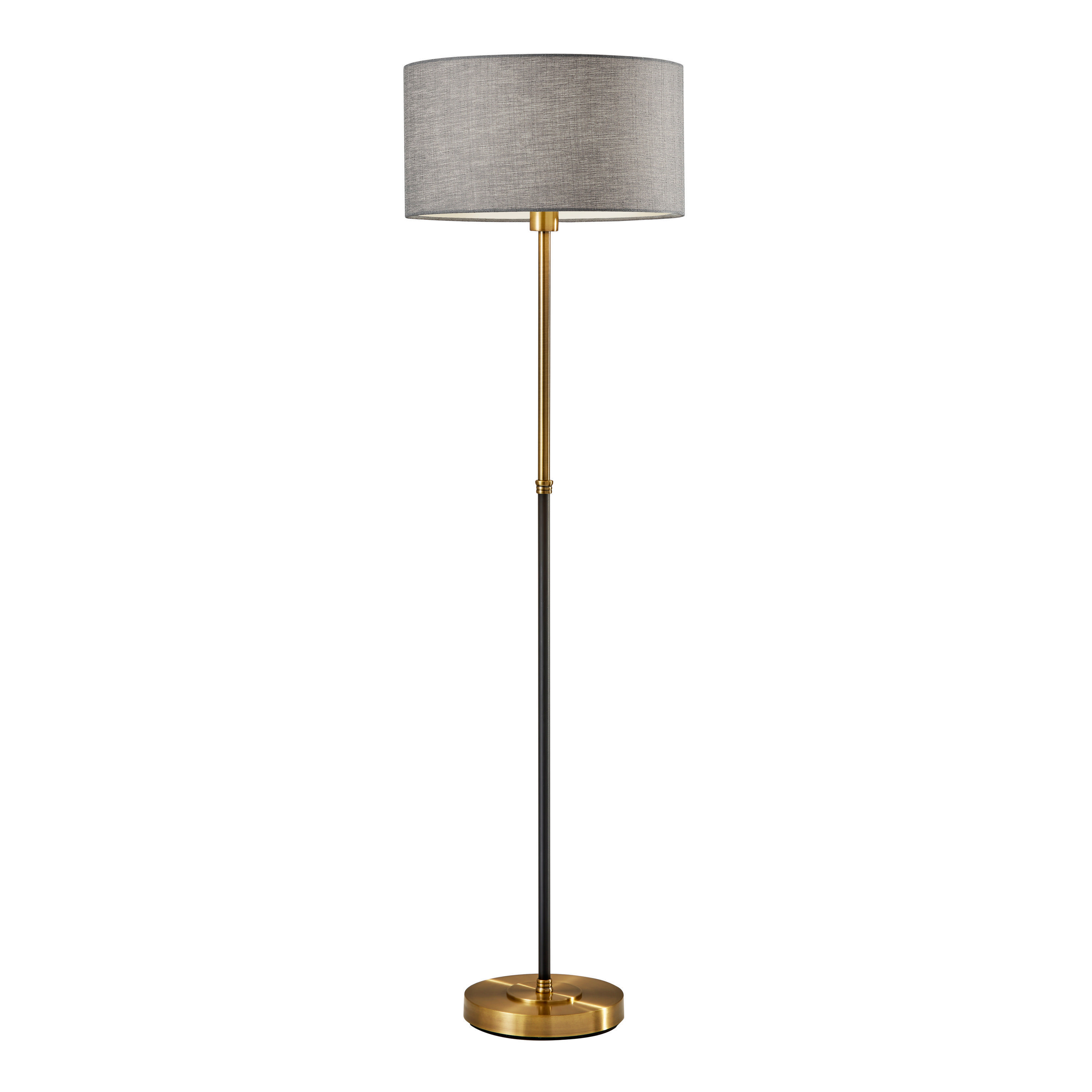 Troy Antiqued Brass And Black Floor Lamp | World Market
