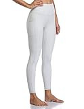 Colorfulkoala Women's High Waisted Yoga Pants 7/8 Length Leggings with Pockets (XL, Chalk Grey) | Amazon (US)