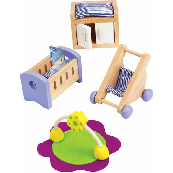 Wooden Dollhouse Furniture Baby's Room Set | Maisonette