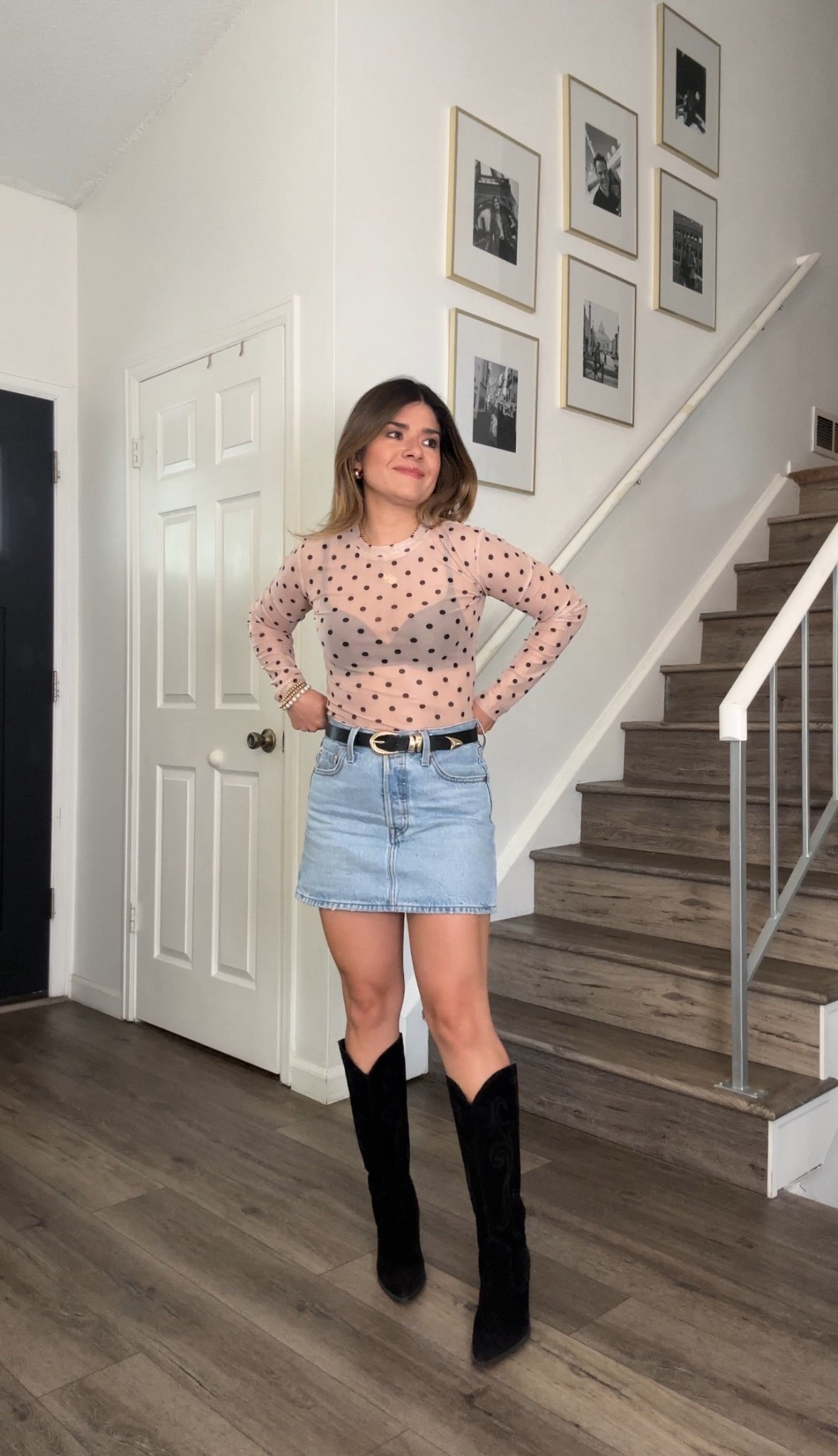 Cutest denim skirt! It’s so comfy and the wash is so good! 
Top size small
Skirt size 25

#LTKFindsUnder50 #LTKShoeCrush #LTKStyleTip