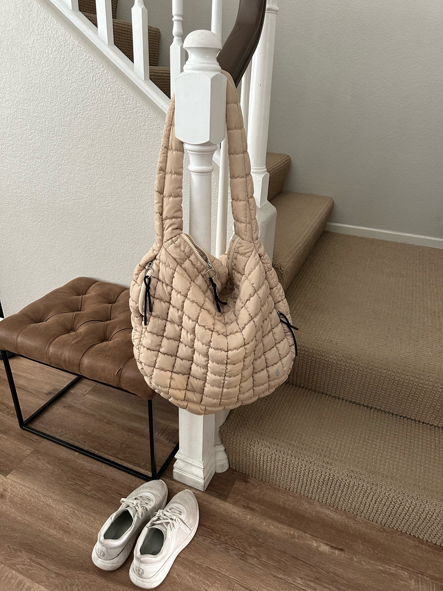 Sweat life necessities 👟 

Bag: FP Movement Quilted Carryall in Off White
Shoe: Blissfeel trail in white

#freepeople #fp #lululemon

#LTKitbag #LTKshoecrush #LTKFitness