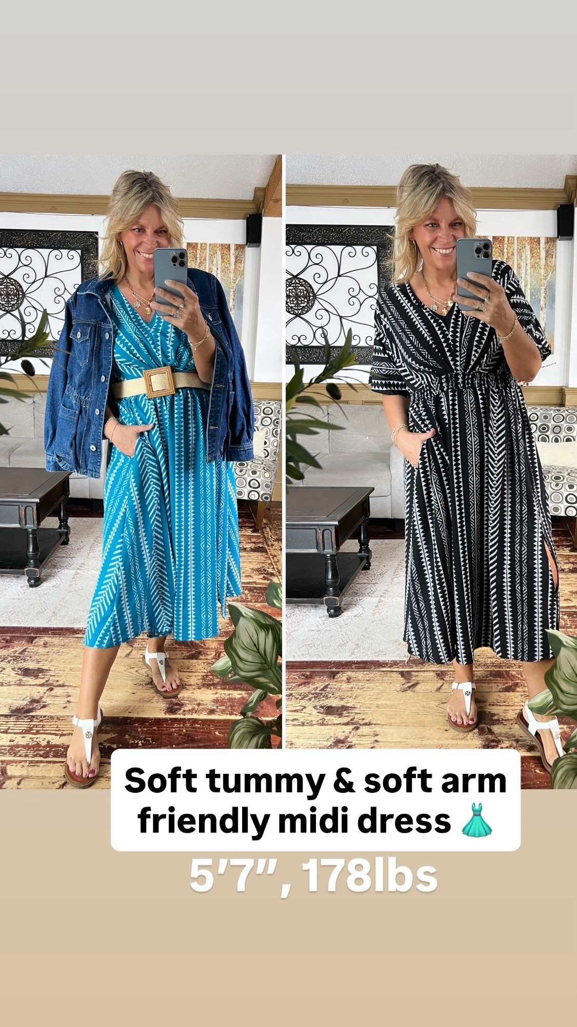 Striped midi dress with slit- wearing size 12 
Great dress for spring or a warm weather vacation 

#LTKOver40 #LTKFindsUnder50 #LTKMidsize