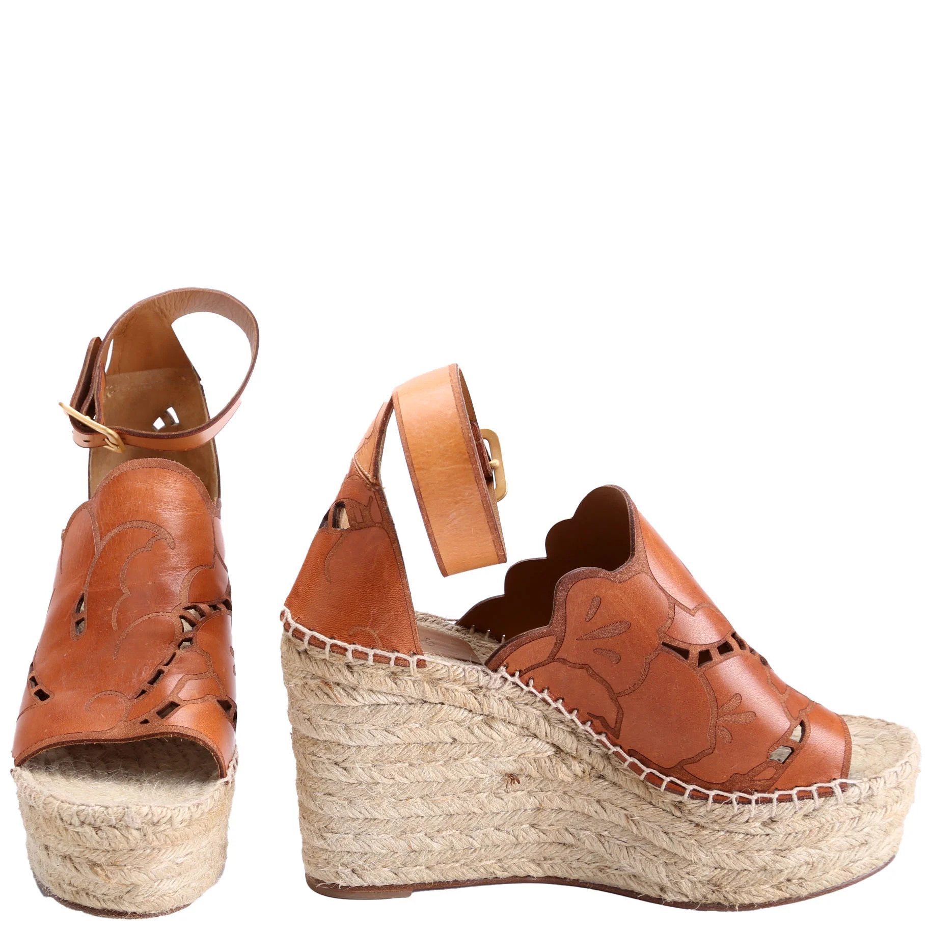 Espadrille Wedges Size 39 Brown | Keeks Designer Handbags