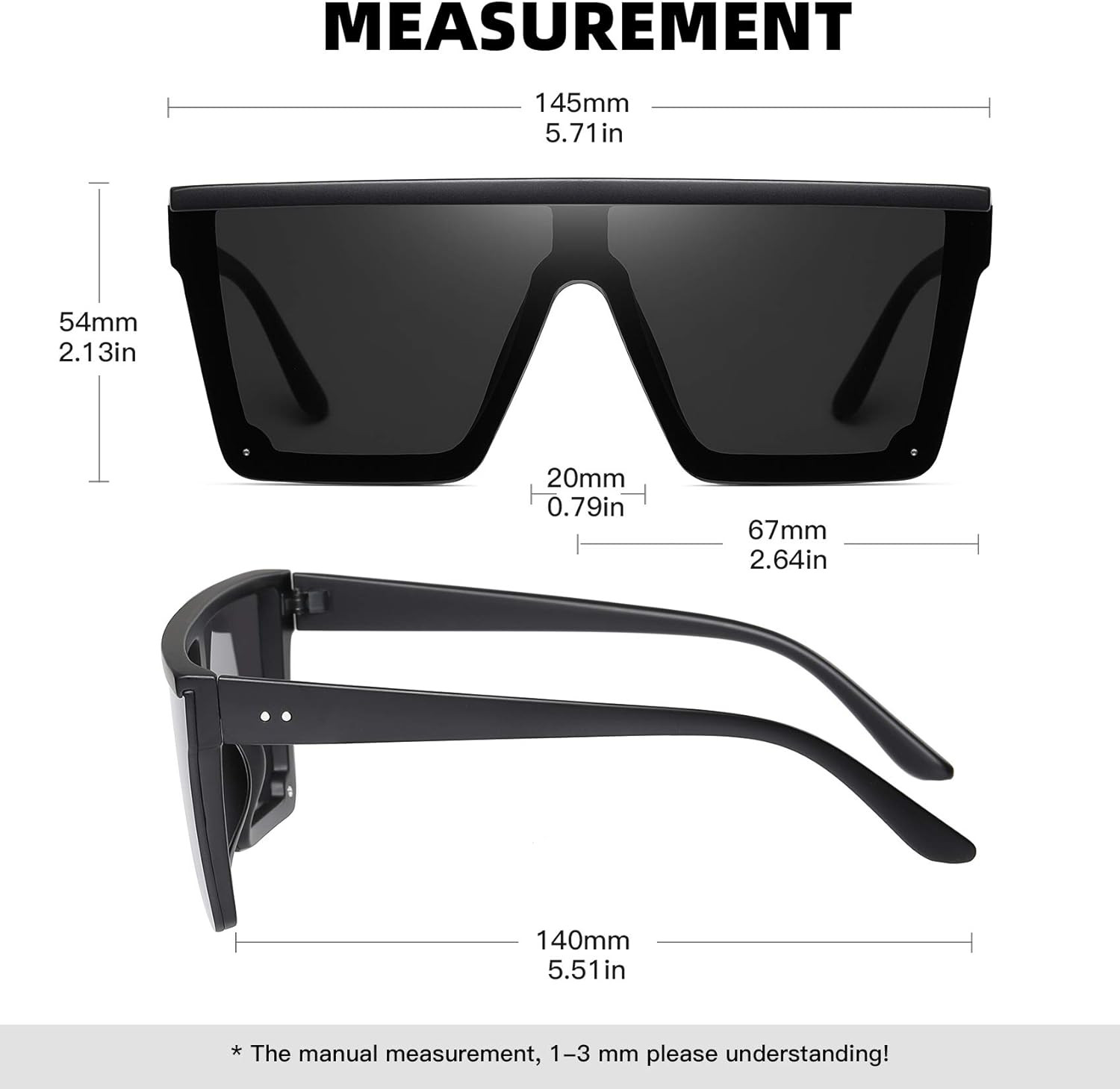 STORYCOAST Oversized Square Sunglasses for Women Men Fashion Siamese Lens Style Flat Top Shield S... | Amazon (US)