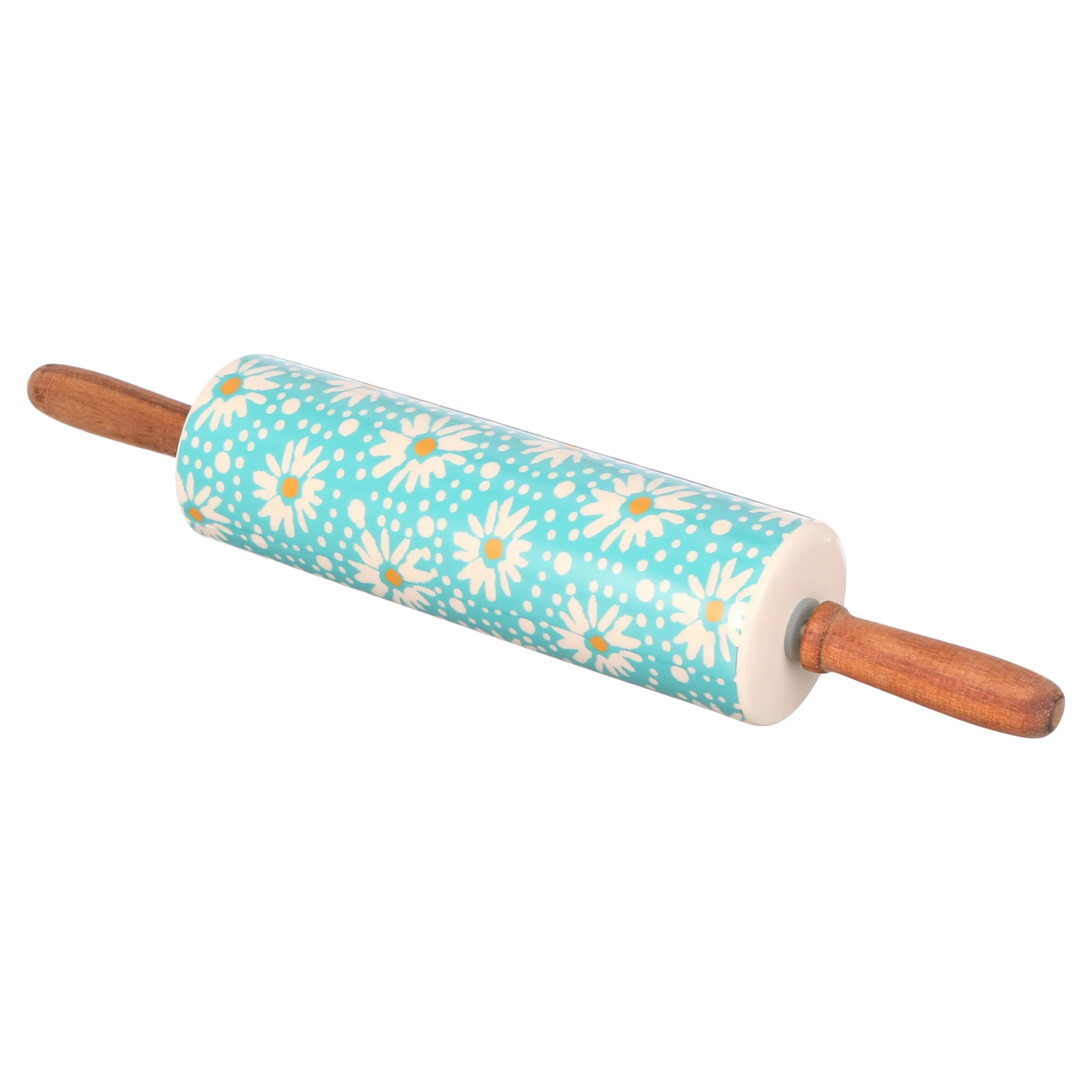 The Pioneer Woman Flea Market Floral Decal Rolling Pin With Wood Handle - Walmart.com | Walmart (US)