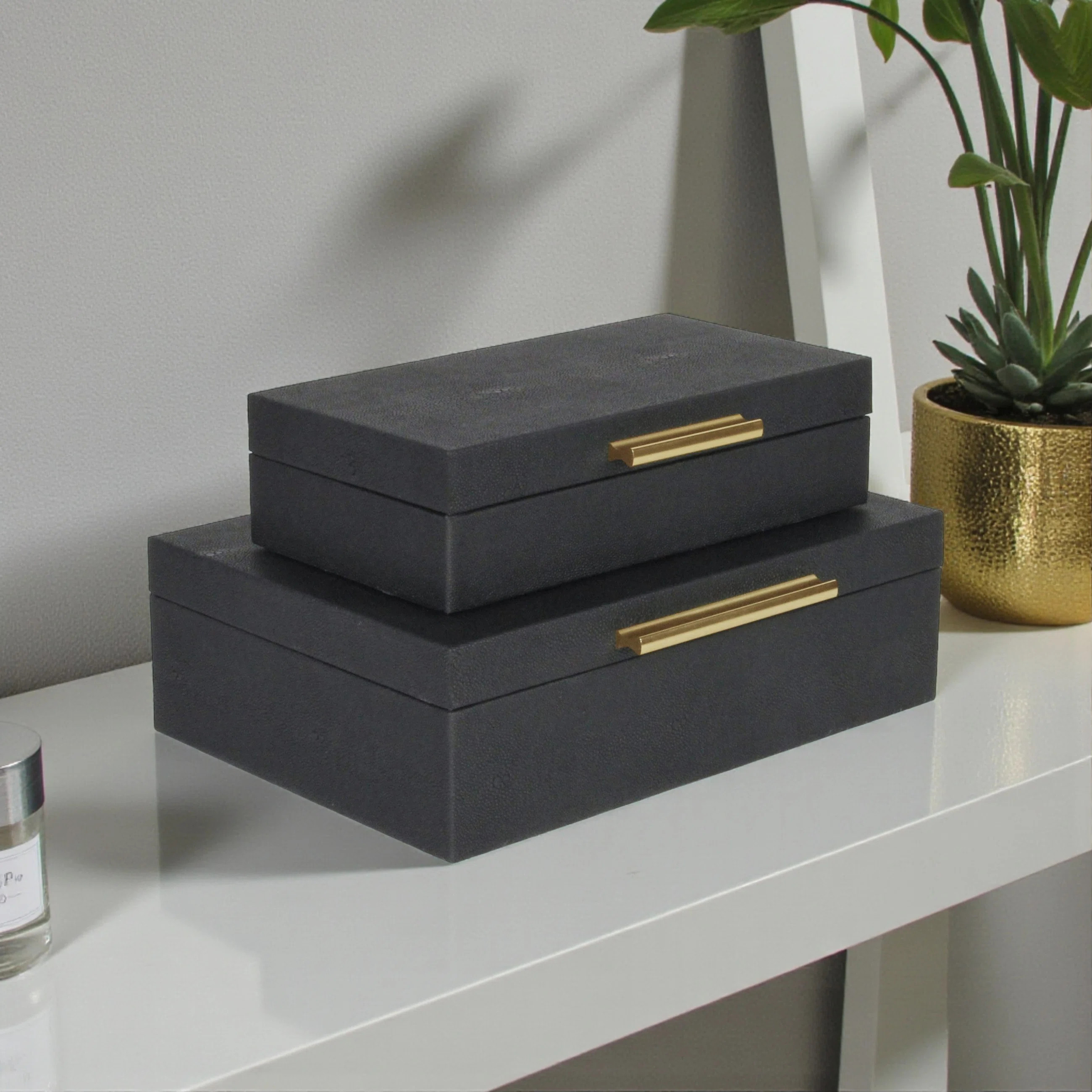 Rebeka 2 Piece Faux Leather Decorative Box Set | Wayfair North America