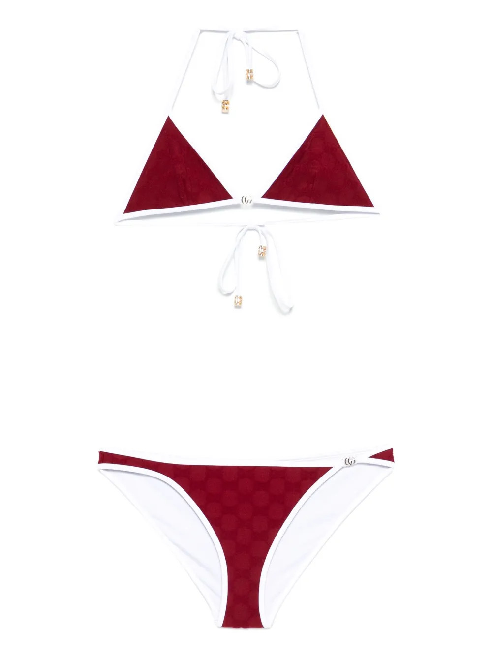 Gucci GG terrycloth geometric-print bikini - Red | Farfetch Global