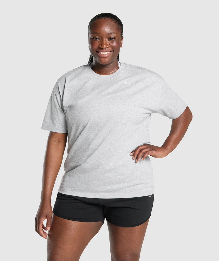 Gymshark Training Oversized T-shirt - Light Grey Marl | Gymshark (Global)
