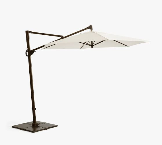 10' Round Cantilever Outdoor Patio Umbrella - Rustproof Aluminum Frame with Base | Pottery Barn (US)