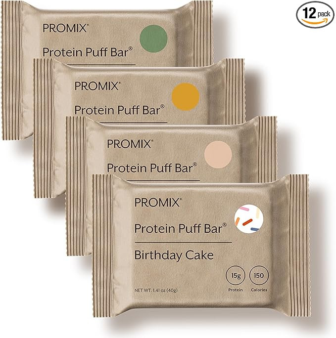 ProMix Nutrition Protein Puff Bars - Variety Pack - Birthday Cake, Snickerdoodle, Banana Bread, M... | Amazon (US)