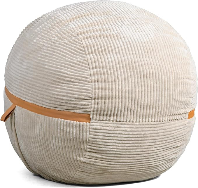 Big Joe Fuf Large Foam Filled Bean Bag Chair with Removable Cover, Vanilla Latte, Corded Plush, 4... | Amazon (US)