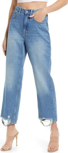 Good '90s Duster Crop Straight Leg Jeans | Nordstrom