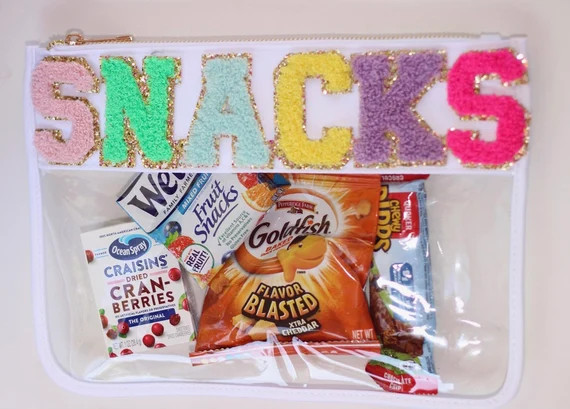 Clear Nylon Zipper Pouch Customize With Chenille Letter | Etsy | Etsy (US)