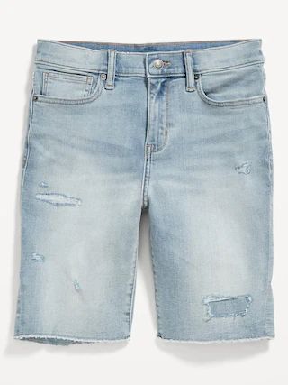 Slim 360° Stretch Ripped Cut-Off Jean Shorts for Boys (At Knee) | Old Navy (US)